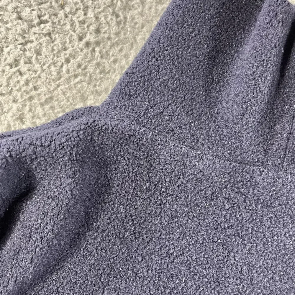 Alo Yoga Haze Funnel Neck Fleece Pullover Navy Blue Thumbholes Pleated Back S